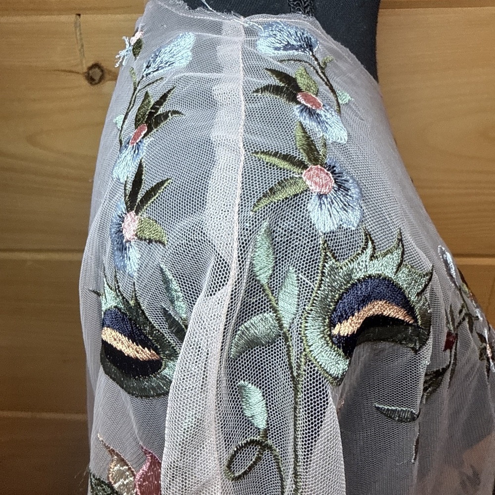 Zara Top Womens M Sheer Floral Boho Whimsical Cottagecore Romantic Fairycore - Picture 12 of 16